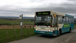 A bus at a bus stop